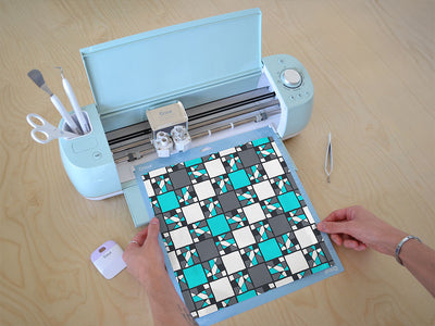 dark cyan mosaic Cricut Compatible Vinyl