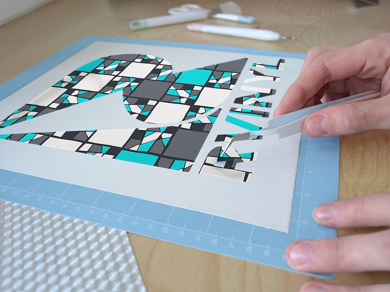 dark cyan mosaic Easy Weed Craft Vinyl