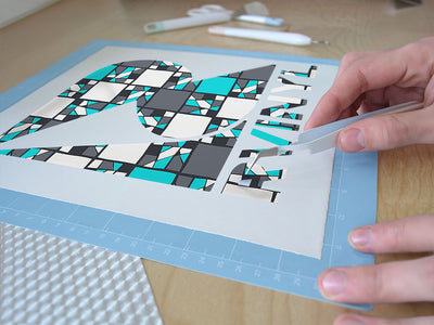 dark cyan mosaic Easy Weed Craft Vinyl