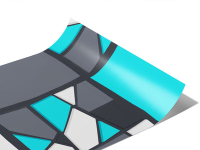 Dark Cyan Mosaic Vinyl Wraps~Rwraps Series 914 Digitally Printed Vinyl Wrap~0