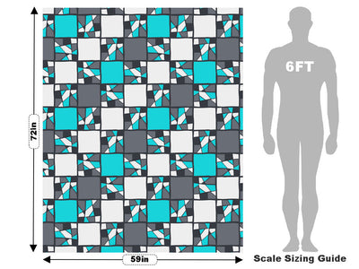 Dark Cyan Mosaic Vehicle Wrap Scale~Rwraps Series 914 Dark Cyan Mosaic Measurements~1