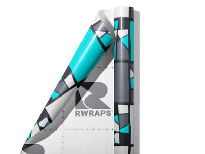 Dark Cyan Mosaic Wrap Film Sheets~Rwraps Series 914 Dark Cyan Mosaic Scrolled Sheet~3