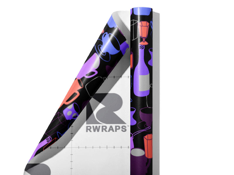Dark Decanters Alcohol Wrap Film Sheets~Rwraps Series 914 Dark Decanters Alcohol Scrolled Sheet~3