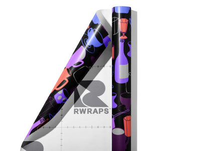 Dark Decanters Alcohol Wrap Film Sheets~Rwraps Series 914 Dark Decanters Alcohol Scrolled Sheet~3
