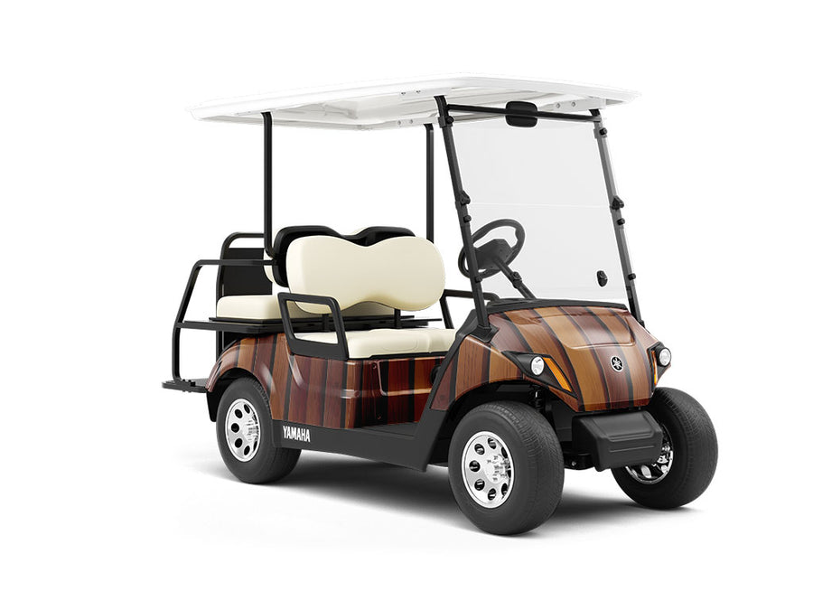 Dark Gradient Wood Plank Wrapped Golf Cart