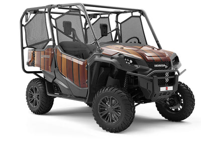 Dark Gradient Wood Plank Utility Vehicle Vinyl Wrap