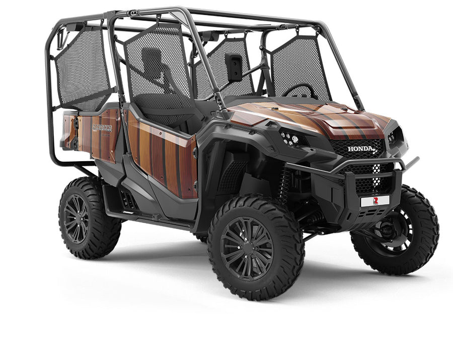 Dark Gradient Wood Plank Utility Vehicle Vinyl Wrap