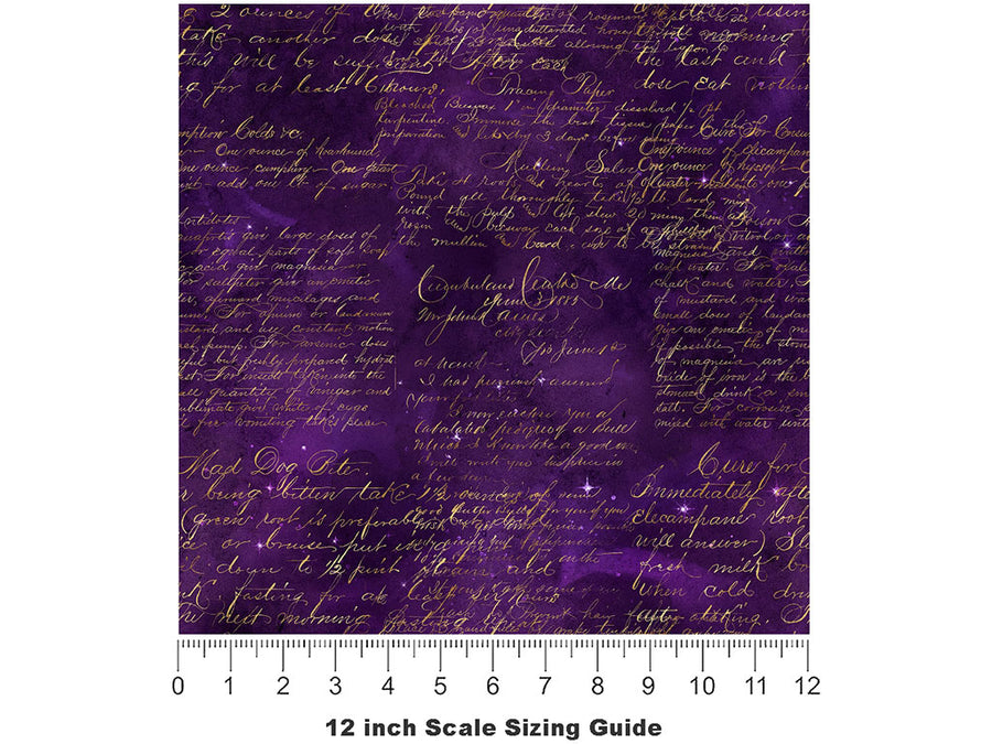 Dark Incantation Witch Vinyl Film Pattern Size 12 inch Scale~Rwraps Dark Incantation Witch Sizing Chart~2