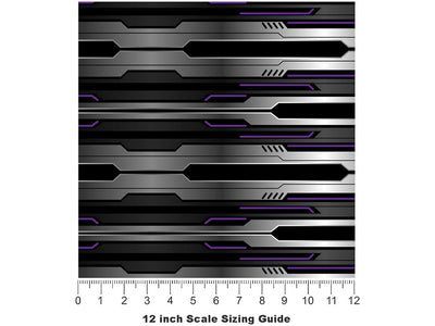 Dark Iris  Technology Vinyl Film Pattern Size 12 inch Scale~Rwraps Dark Iris  Technology Sizing Chart~3