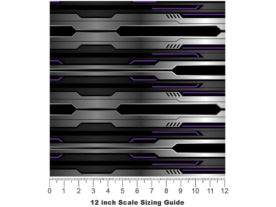 Dark Iris  Technology Vinyl Film Pattern Size 12 inch Scale~Rwraps Dark Iris  Technology Sizing Chart~3