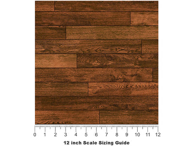 Dark Mahogany Wooden Parquet Vinyl Film Pattern Size 12 inch Scale~Rwraps Dark Mahogany Wooden Parquet Sizing Chart~3