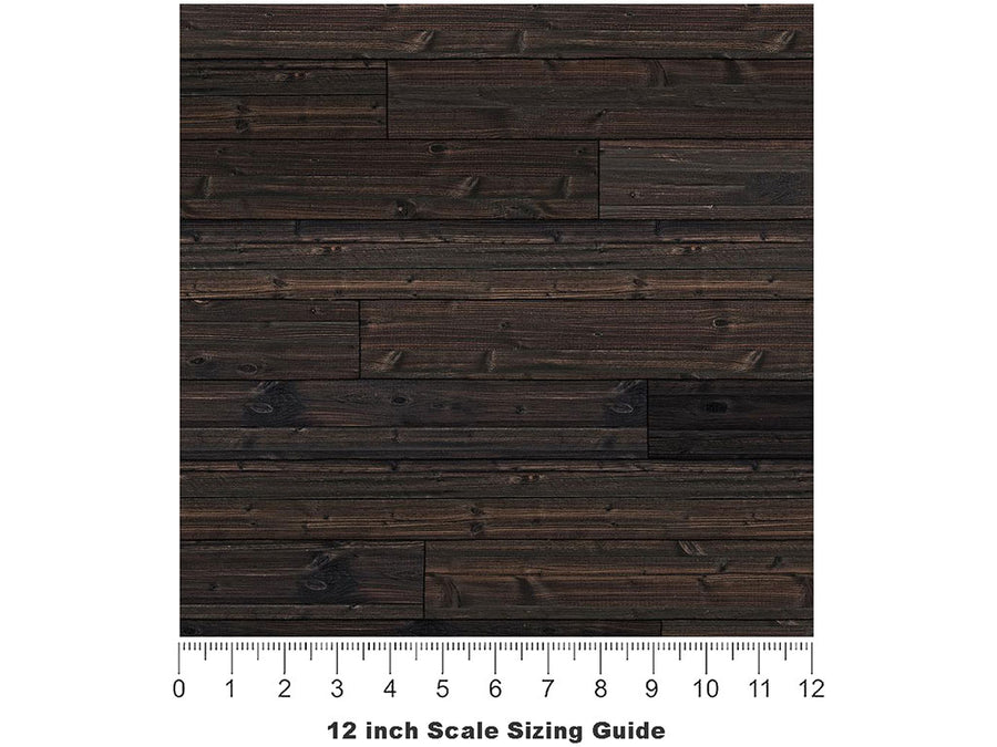 Dark Oak Wooden Parquet Vinyl Film Pattern Size 12 inch Scale~Rwraps Dark Oak Wooden Parquet Sizing Chart~3