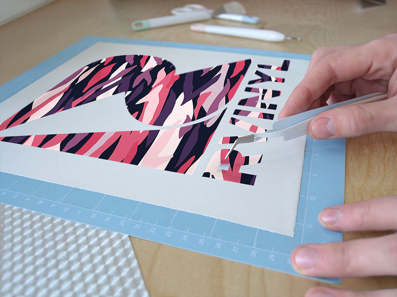 dark raven abstract geometric Easy Weed Craft Vinyl