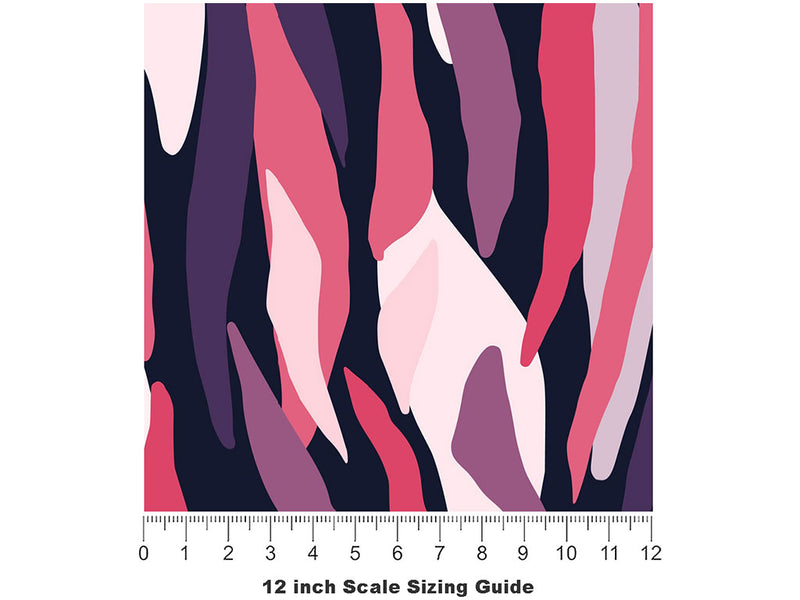 Dark Raven Abstract Vinyl Film Pattern Size 12 inch Scale~Rwraps Dark Raven Abstract Sizing Chart~2