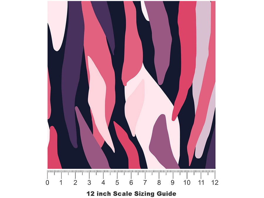 Dark Raven Abstract Vinyl Film Pattern Size 12 inch Scale~Rwraps Dark Raven Abstract Sizing Chart~2