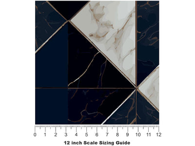Dark Reflection Tile Vinyl Film Pattern Size 12 inch Scale~Rwraps Dark Reflection Tile Sizing Chart~3
