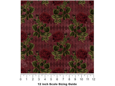 Dark Roses Gothic Vinyl Film Pattern Size 12 inch Scale~Rwraps Dark Roses Gothic Sizing Chart~2