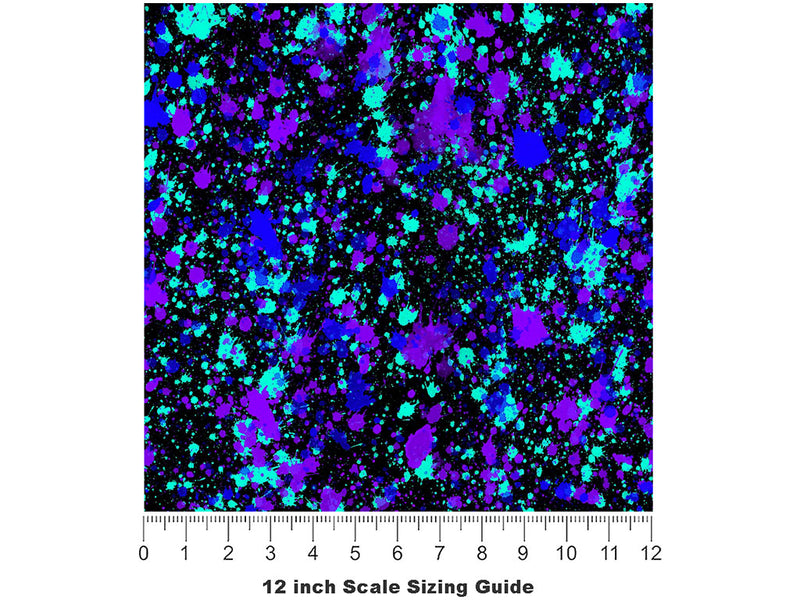Dark Skies Paint Splatter Vinyl Film Pattern Size 12 inch Scale~Rwraps Dark Skies Paint Splatter Sizing Chart~2