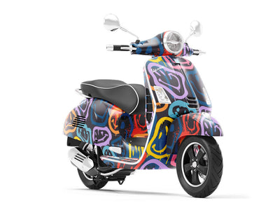Dark Smiles Graffiti Vespa Scooter Wrap Film