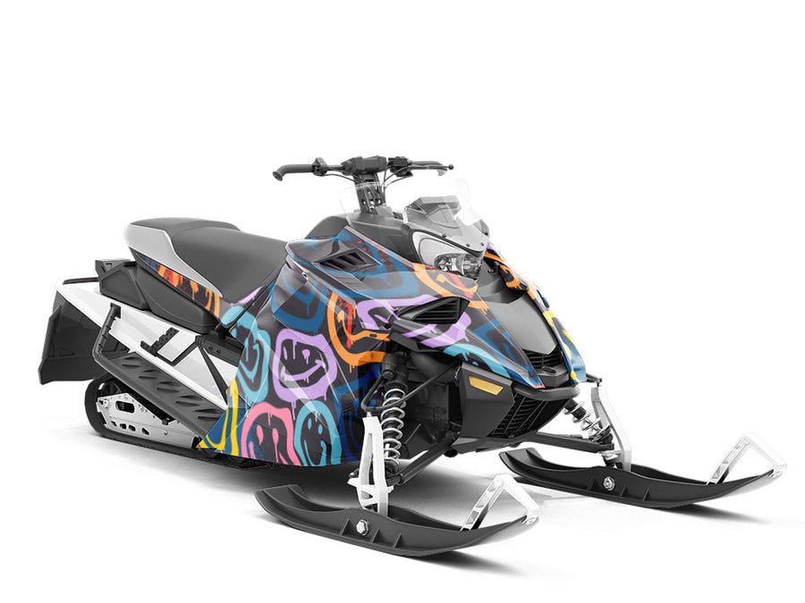 Dark Smiles Graffiti Custom Wrapped Snowmobile
