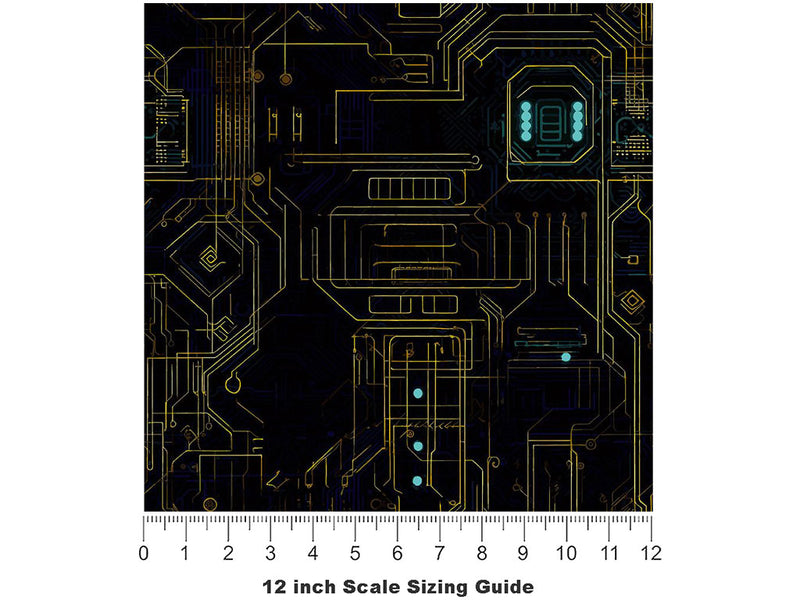 Dark Sunshine Technology Vinyl Film Pattern Size 12 inch Scale~Rwraps Dark Sunshine Technology Sizing Chart~3