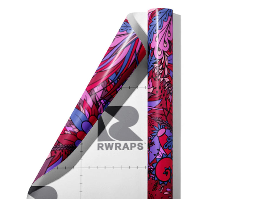 Dark Tango Floral Wrap Film Sheets~Rwraps Series 914 Dark Tango Floral Scrolled Sheet~3