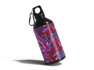 dark tango floral Water Bottle DIY Stickers