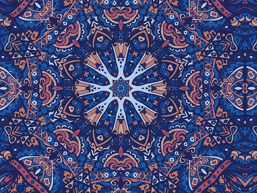 Darkened Snowflake Mandala Vinyl Wrap Pattern~Rwraps Series 914 Digitally Printed Vinyl Wrap~0