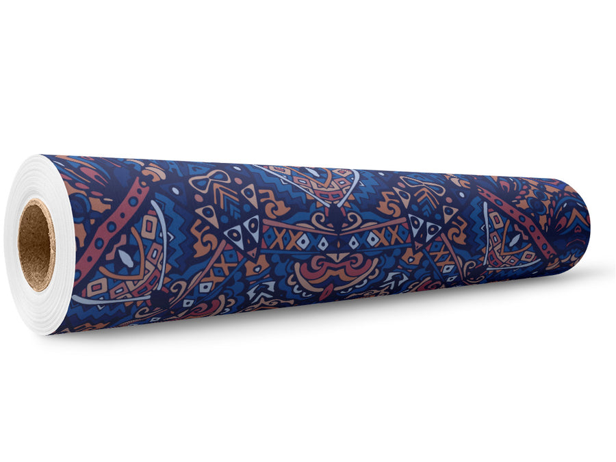 Darkened Snowflake Mandala Wrap Film Wholesale Roll~Rwraps Series 914 Digitally Printed Vinyl Roll~5