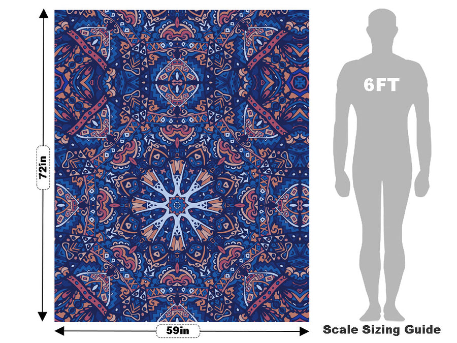 Darkened Snowflake Mandala Vehicle Wrap Scale~Rwraps Series 914 Darkened Snowflake Mandala Measurements~1