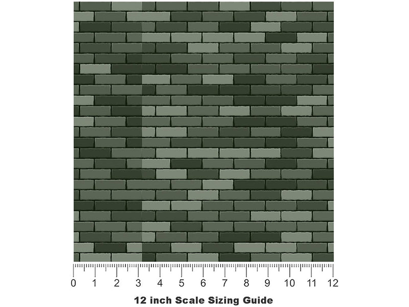 Dartmouth Green Brick Vinyl Film Pattern Size 12 inch Scale~Rwraps Dartmouth Green Brick Sizing Chart~3