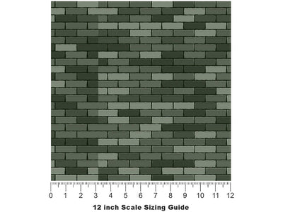 Dartmouth Green Brick Vinyl Film Pattern Size 12 inch Scale~Rwraps Dartmouth Green Brick Sizing Chart~3