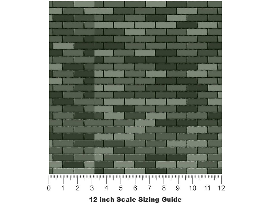 Dartmouth Green Brick Vinyl Film Pattern Size 12 inch Scale~Rwraps Dartmouth Green Brick Sizing Chart~3
