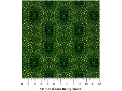 Dartmouth Squares Mosaic Vinyl Film Pattern Size 12 inch Scale~Rwraps Dartmouth Squares Mosaic Sizing Chart~2