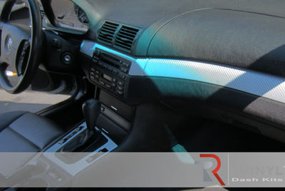 2003 BMW 325i Carbon Fiber Dash Kit~Silver Carbon Fiber Dash Kits~2