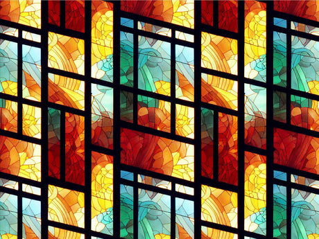 Daylight Panels Stained Glass Vinyl Wrap Pattern~Rwraps Series 914 Digitally Printed Vinyl Wrap~0