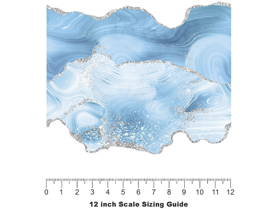Daytime Blues Gemstone Vinyl Film Pattern Size 12 inch Scale~Rwraps Daytime Blues Gemstone Sizing Chart~2