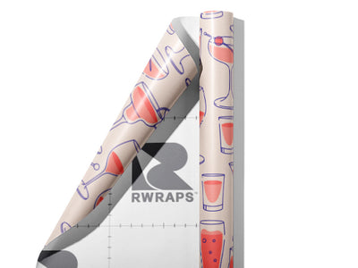 Daytime Rosé Alcohol Wrap Film Sheets~Rwraps Series 914 Daytime Rosé Alcohol Scrolled Sheet~3