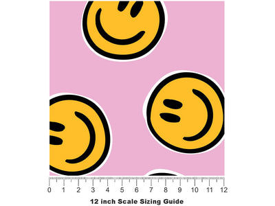Dazed Confusion Emoji Vinyl Film Pattern Size 12 inch Scale~Rwraps Dazed Confusion Emoji Sizing Chart~2
