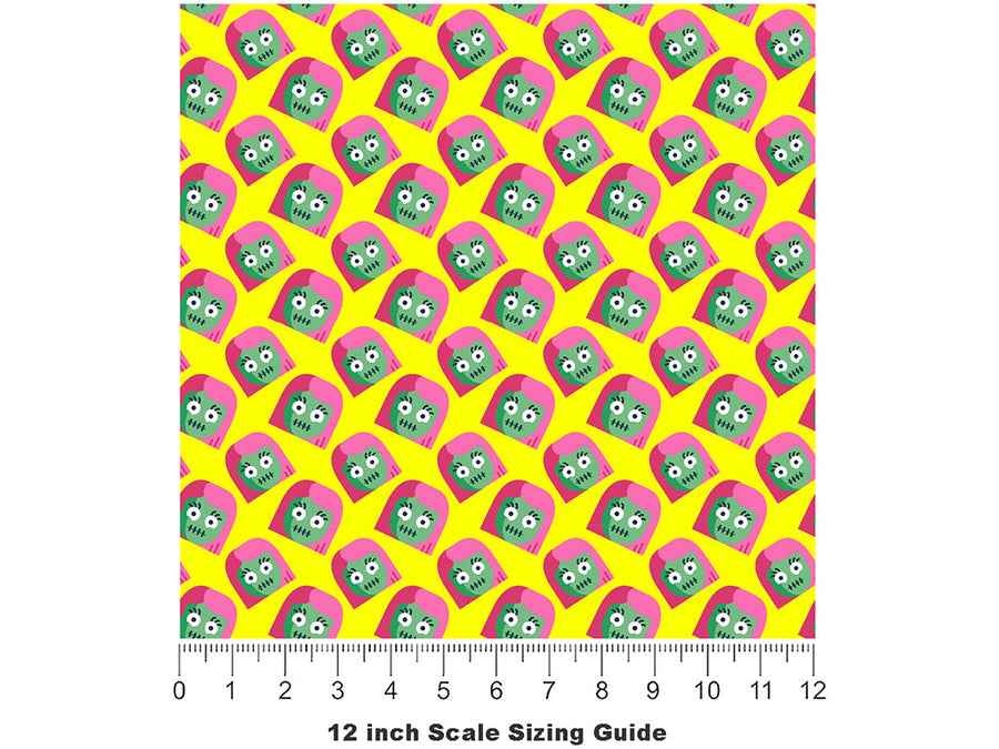Dead Complaints Zombie Vinyl Film Pattern Size 12 inch Scale~Rwraps Dead Complaints Zombie Sizing Chart~2