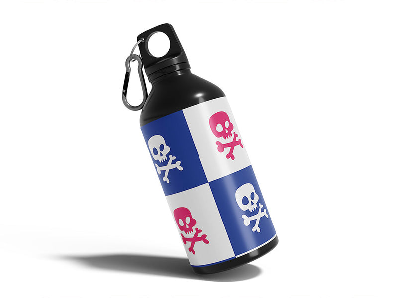 death blues skull and bones Water Bottle DIY Stickers