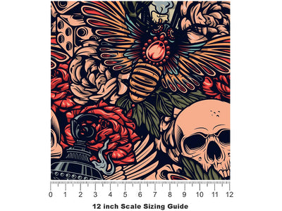 Death Moth Sticker Bomb Vinyl Film Pattern Size 12 inch Scale~Rwraps Death Moth Sticker Bomb Sizing Chart~3