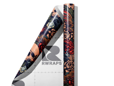 Death Moth Sticker Bomb Wrap Film Sheets~Rwraps Series 914 Death Moth Sticker Bomb Scrolled Sheet~4