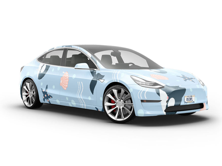 Deep Blue Marine Life Vehicle Vinyl Wrap