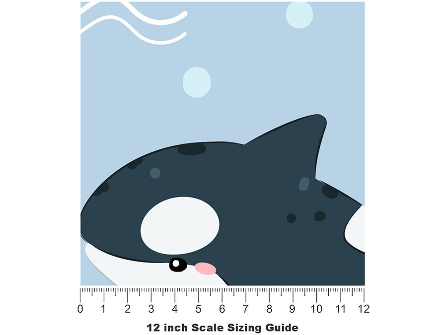 Deep Blue Marine Life Vinyl Film Pattern Size 12 inch Scale~Rwraps Deep Blue Marine Life Sizing Chart~2