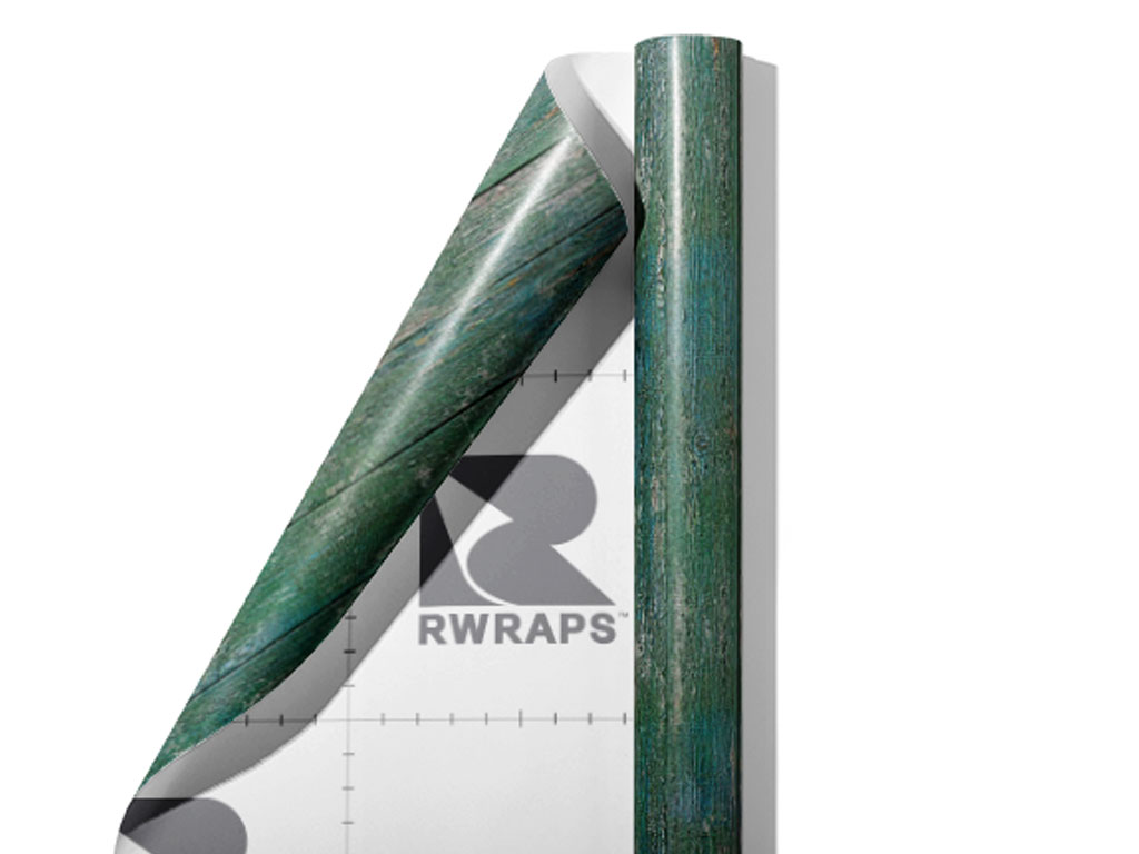 Rwraps™ Deep Sea Green Wood Plank Vinyl Wrap | Wood Plank Print