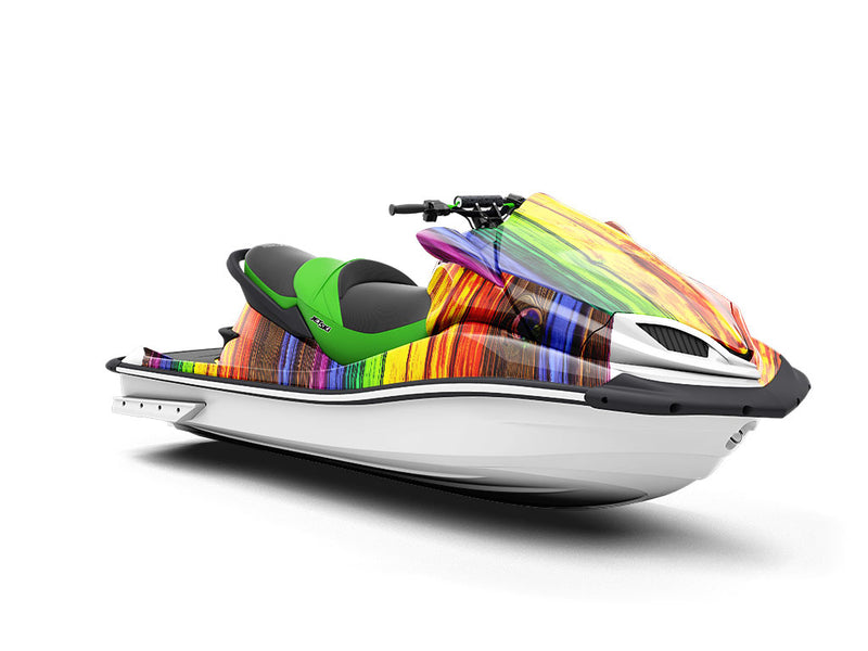 Deep Stain Wood Plank Jet Ski Vinyl Customized Wrap