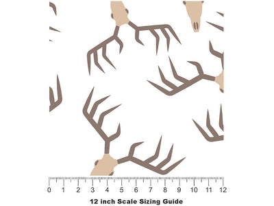 Deer Antlers Halloween Vinyl Film Pattern Size 12 inch Scale~Rwraps Deer Antlers Halloween Sizing Chart~2