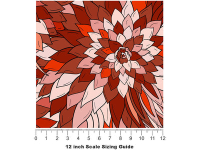 Demeters Sadness Floral Vinyl Film Pattern Size 12 inch Scale~Rwraps Demeters Sadness Floral Sizing Chart~2