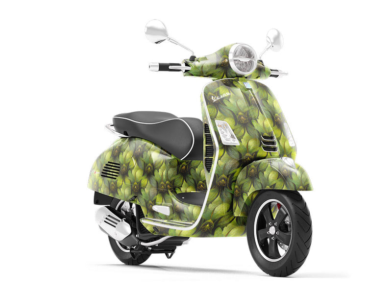 Dense Foliage Floral Vespa Scooter Wrap Film